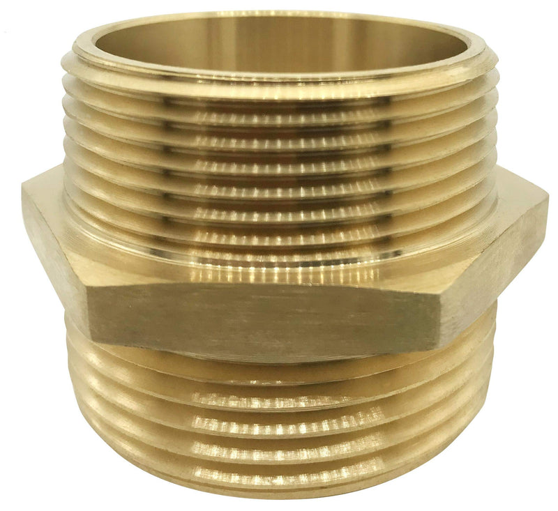 [Australia - AusPower] - SpringSpray 1-1/2" NPT Male x 1-1/2" NST (NH) Male Brass Hexagonal Nipple Fitting Fire Equipment Hex Nipple Doule Male Fire Hose Adapter 
