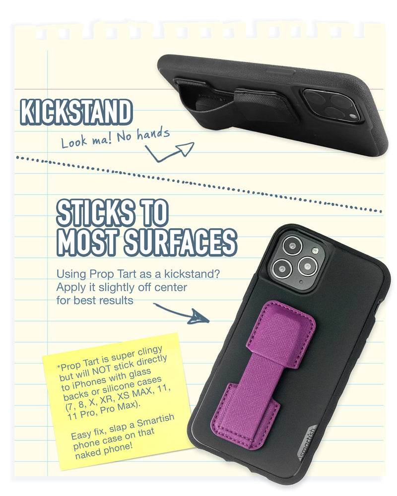 [Australia - AusPower] - Smartish Prop Tart - Slim Fit Collapsible Loop & Kickstand [Grip for All iPhone & Android Phones] - Black Tie Affair 