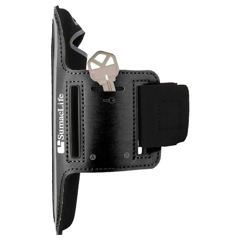 [Australia - AusPower] - SumacLife Neoprene Armband L Size with Key Slot for Smartphones - Retail Packaging - Black 