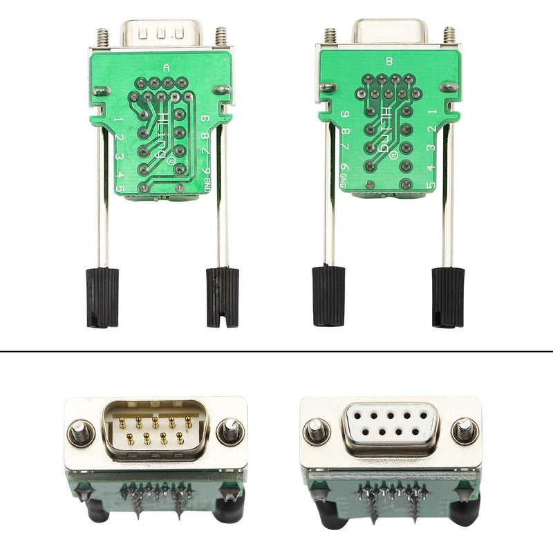 [Australia - AusPower] - SinLoon DB9 Connector Adapter RS232 Serial Port D-SUB Adapter Plate Breakout Board Solder-Free (1-Pair Male+Female with Screwdriver ，White Rubber Core) 