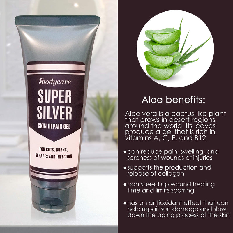 [Australia - AusPower] - ibodycare Super Silver Gel for Cuts, Burns, Rashes, Scar and Infection Care, Colloidal Silver Gel, 4 oz 1 