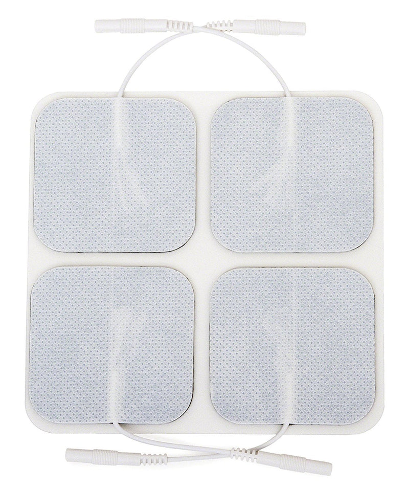 [Australia - AusPower] - reserv 2" x 2" Premium Re-Usable Self Adhesive Electrode Pads for TENS/EMS Unit, Fabric Backed Pads with Premium Gel (White Cloth and Latex Free) (1/2 Pack (20 electrodes)) 1/2 Pack (20 electrodes) 