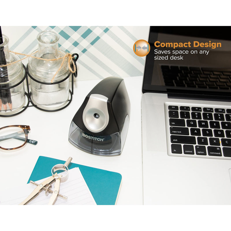 [Australia - AusPower] - Bostitch Personal Electric Pencil Sharpener, Powerful Stall-Free Motor, High Capacity Shavings Tray, Black (EPS4-BLACK) 