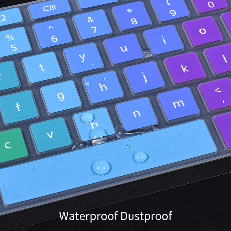 [Australia - AusPower] - Colorful Keyboard Cover for Dell 11.6 Chromebook 3100 / Dell Chromebook 11 3120 3180 3181 3189 5190 P22T 11.6" / Dell Chromebook 13 3380 13.3" Protective Skin, Dell Chromebook Accessories, Rainbow 11.6 Inch 