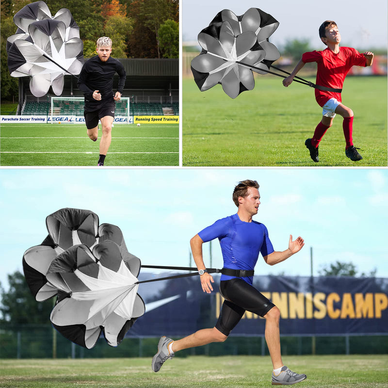 [Australia - AusPower] - Running Speed Training, 2 Umbrella Speed Chute 56 Inch Running Parachute Soccer Training for Weight Bearing Running and Fitness Core Strength Training 