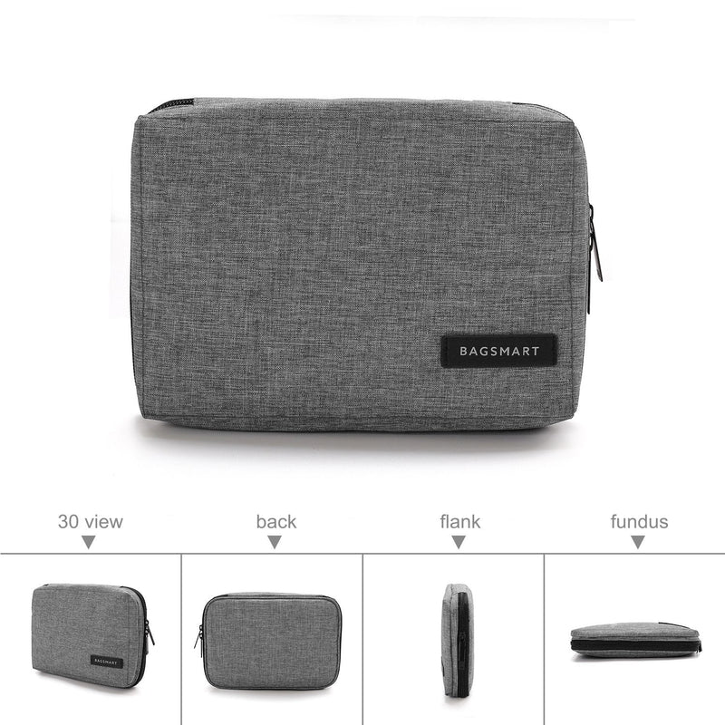[Australia - AusPower] - BAGSMART Electronic Organizer Small Travel Cable Organizer Bag for Hard Drives, Cables, USB, SD Card Grey 