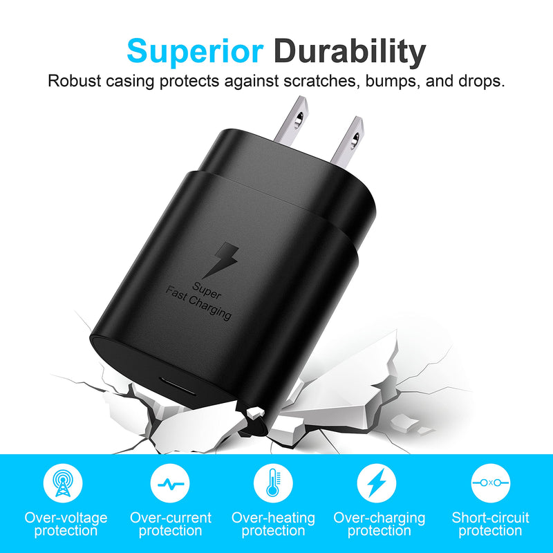 [Australia - AusPower] - USB C Charger, 25W Type C Fast Wall Charger with PD 3.0, Compact Power Adapter Compatible with Samsung Galaxy S21/S21+/S21 Ultra/S20/S20+/S20 Ultra/Note 20/Note 20 Ultra/Note 10/Note10+ 