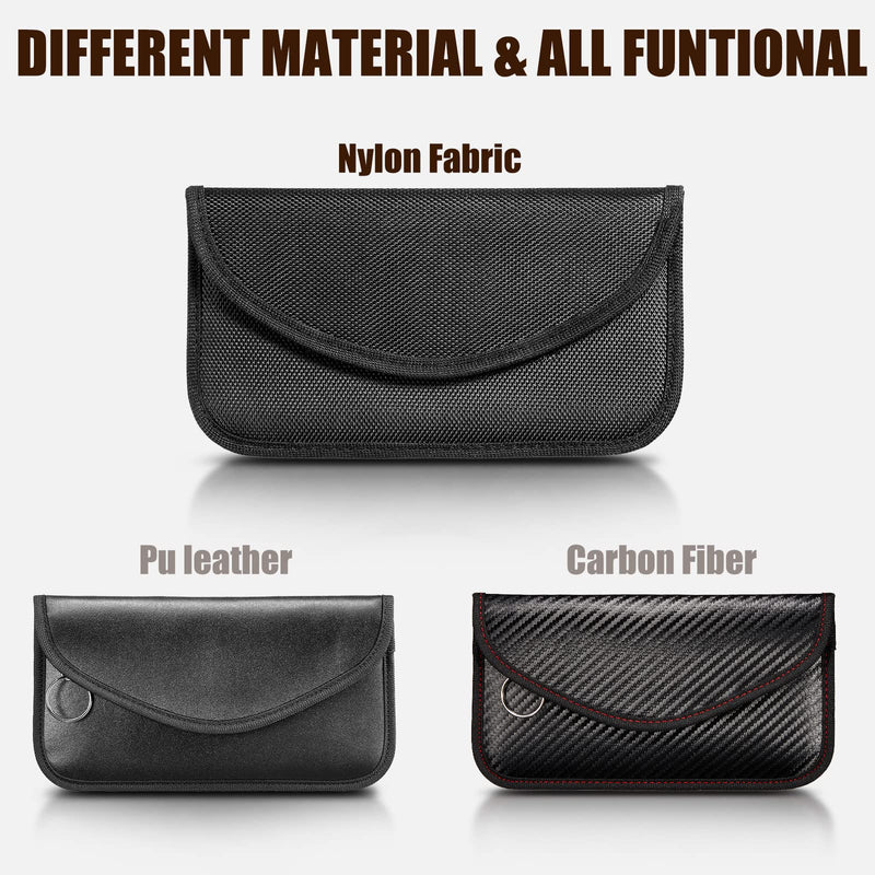 [Australia - AusPower] - 4 Pieces Faraday Bags Phone for Key Fob Protector Car RFID Signal Blocking GPS Anti-tracking Faraday Pouch Shielding Wallets for Cell Phone Privacy Card Protection(Nylon Fabric) Nylon Fabric 
