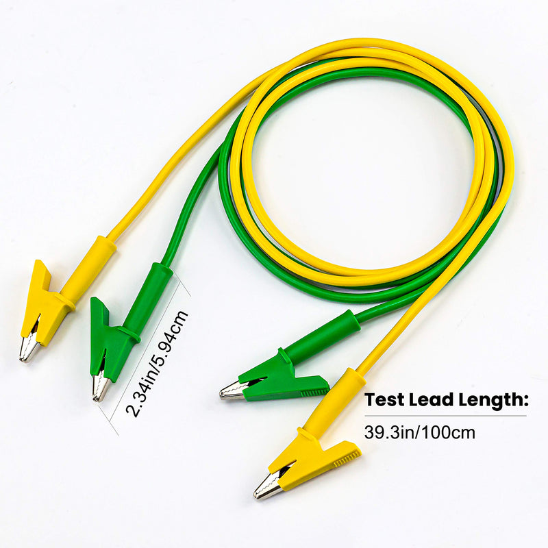 [Australia - AusPower] - KAIWEETS 5PCS Alligator Clips Electrical Test Leads Set, 15A Jumper Wires Heavy Duty with Protective Copper Clips, Premium Cables for Electrical Testing, Experiment, 5 Colors 39.6 inches 