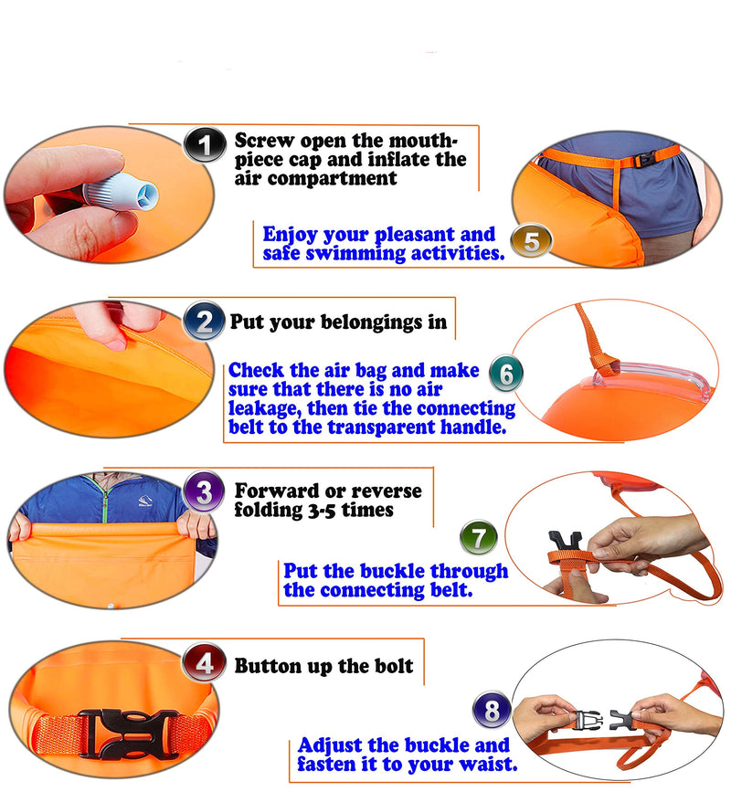 [Australia - AusPower] - MARJAQE Swim Buoy for Open Water Swimmers Triathletes Kayakers Snorkelers, Swim Float and Drybag for Open Water Swim Buoy Float for Safer Swim Training Green 