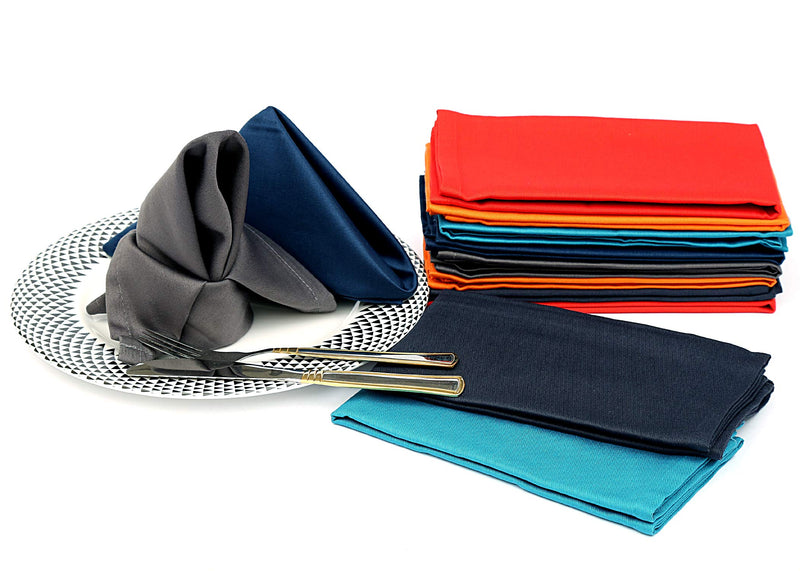 [Australia - AusPower] - Ruvanti Multi Color Cloth Napkins 12 Pack 18X18 Inch Durable Linen Napkins - Soft and Comfortable Reusable Fabric Napkins -Perfect Table Napkins / Cotton Dinner Napkins / Cocktail Napkins for Home Use Multi Colors 