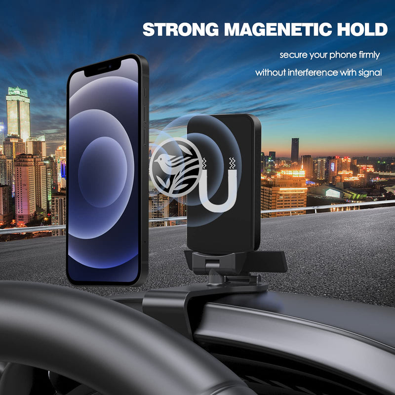 [Australia - AusPower] - Skycase Car Phone Mount, Cell Phone Car Holder Compatible for 4-7 inch Smartphone with Thick Case[360°Rotation] Car Mount with Parking Card [Strong Magnetic Holder] for Dashboard, Sun Visor Black 