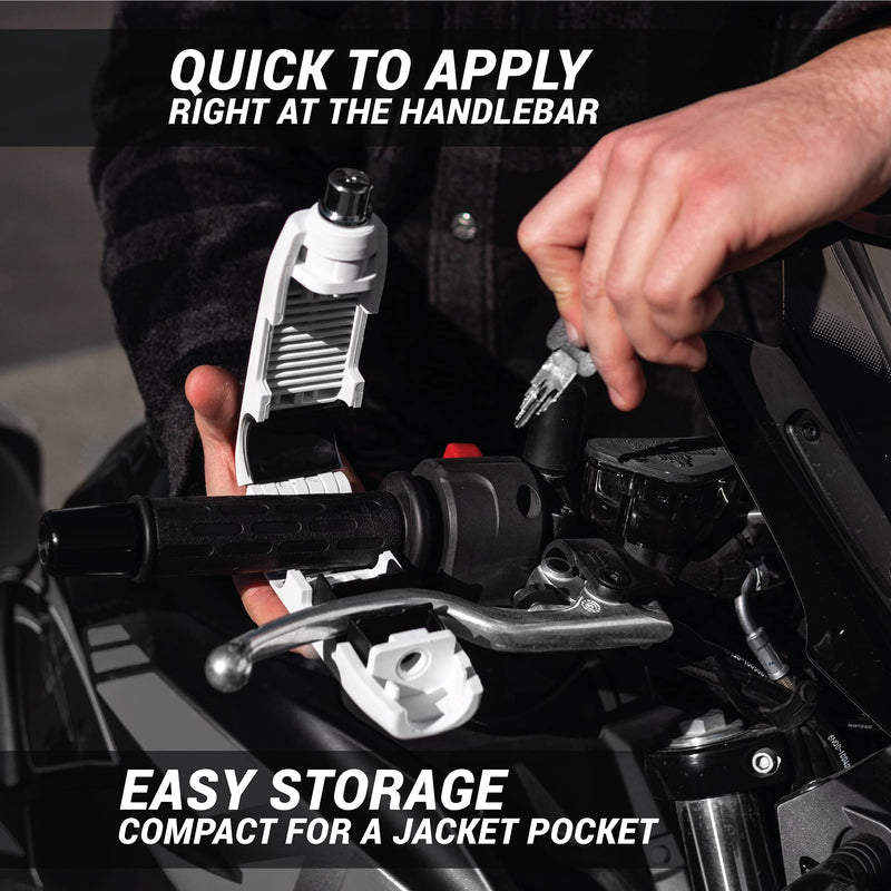 [Australia - AusPower] - Throttle Motorcycle Locks Anti Theft Handlebar Lock by Aerofast. Best Heavy Duty, Motorcycle Anti Theft Lock for Your Motorbike, ATV, Dirt Bike and Scooter - (White) White 