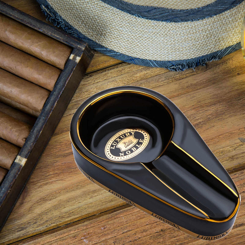 [Australia - AusPower] - roygra Cigar Ashtray, Outdoor Ceramic Ashtray, Cigar Travel Ashtray (Black) 