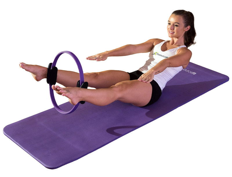 [Australia - AusPower] - ProsourceFit Pilates Resistance Ring 14" Dual Grip Handles for Toning and Fitness Purple 