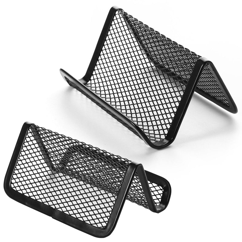 [Australia - AusPower] - SourceTon Metal Mesh Business Card Holder, Name Card Stand for Office Business Card Display 50 Cards Organizer, 6 Packs 