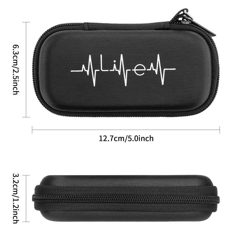 [Australia - AusPower] - YINKE Case for AliveCor kardia Mobile Heart Monitor EKG/Wireless 6-Lead EKG, Travel Case Protective Cover Storage Bag (Black) Black 