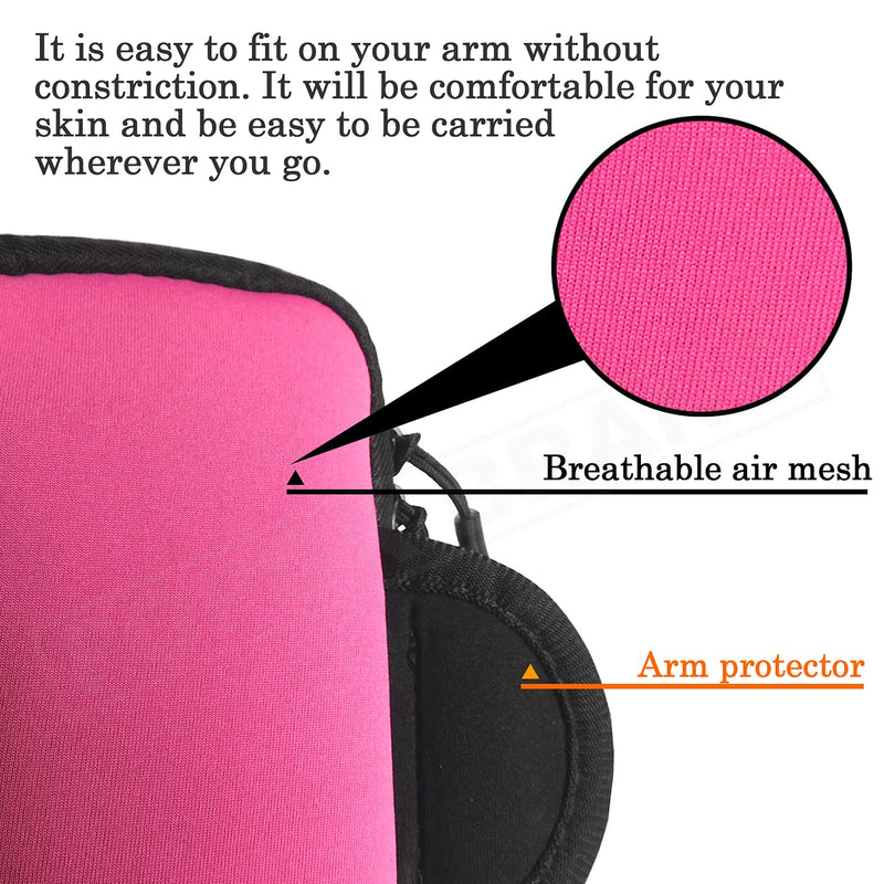 [Australia - AusPower] - Adjustable Strap Cellphone Arm Bag Wallet Pouch Armband for Cell Phone Keys Cards Walking Jogging Running Hiking Trekking Gardening Skating for iPhone 6 6S 7 8 X XR XS 11 12 Max Pro Plus Samsung -Rose Adjustable Arm Bag for Any Arm 