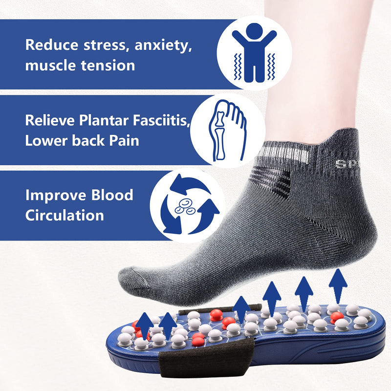 [Australia - AusPower] - BYRIVER Reflexology Foot Massager Tools, Acupuncture Massage Slippers Shoes Sandals Mat, Stress Plantar Fasciitis Relief Gifts for Men Women, Relieve Heel Arch Arthritis Neuropathy Pain (05M) Blue Spring Slippers Women(9-11) Men(7-9) 
