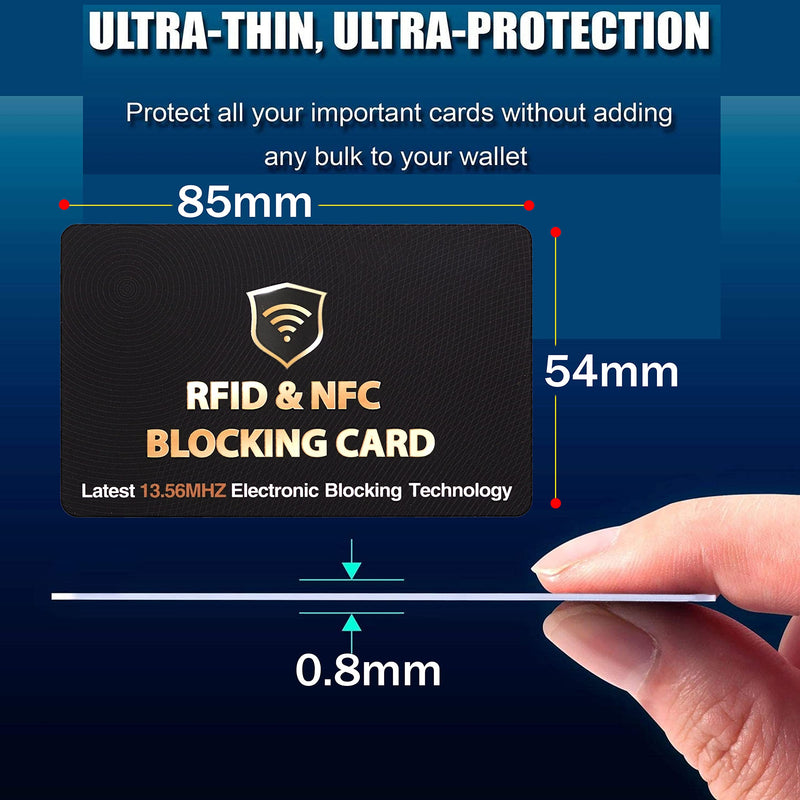 [Australia - AusPower] - SAITECH IT 10 Pack RFID Blocking Card, One Card Protects Entire Wallet Purse, NFC Contactless Bank Debit Credit Card Protector ID ATM Guard Card Blocker–(Black) (10 pcs) 10 pcs 