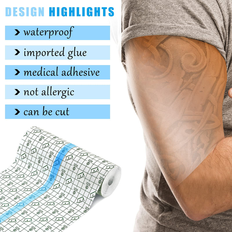 [Australia - AusPower] - Transparent Stretch Adhesive Bandage Waterproof Bandage Clear Adhesive Bandages Dressing Tape for (7.9 Inch x 10.9 Yard) 7.9 Inch x 10.9 Yard 