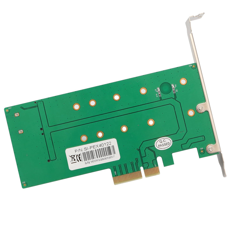 [Australia - AusPower] - I/O Crest M2 SSD NVME M-Key to PCI-e 3.0 x4 Adapter Card and SATA B-Key M.2 to SATA Port convertor 22110 2280 2260 2242 2230 to with Low Profile Bracket - Dual M.2 PCIe Adapter M.2 M-Key & B-Key PCI-e 