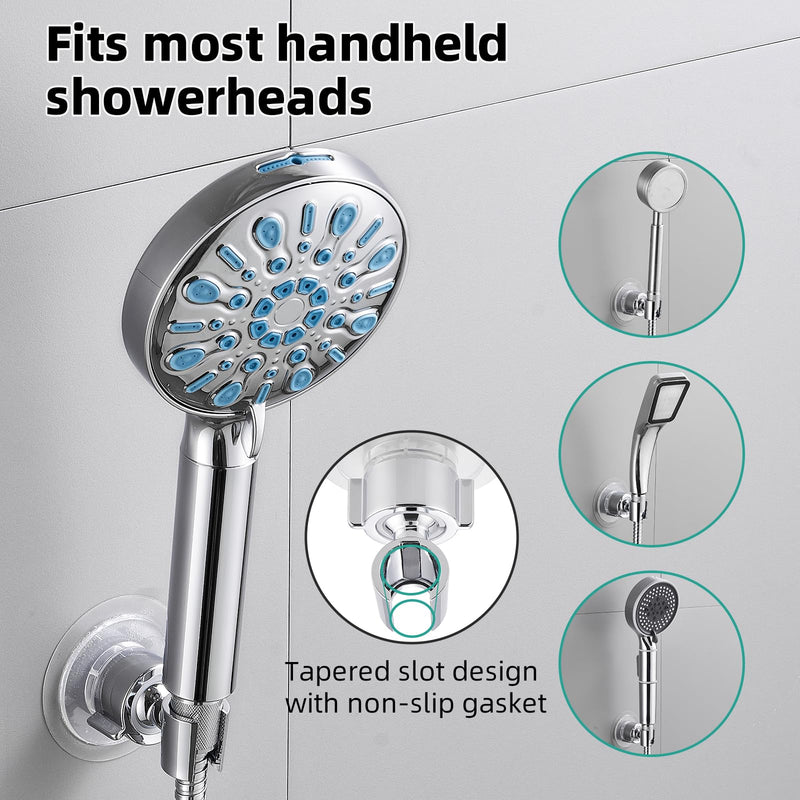 [Australia - AusPower] - Cobbe Wall Mount Hand held Shower Head Holder - 360 Adjustable with Tension Nut - Universal Shower Hose Fits showerhead Holder (Chrome) Chrome 