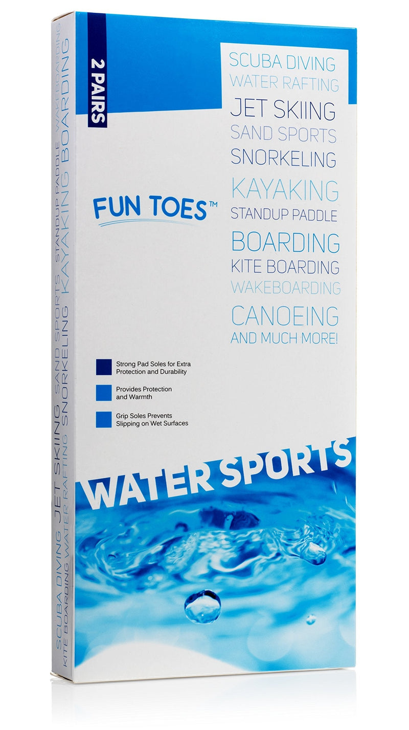 [Australia - AusPower] - FUN TOES 2.5MM Neoprene Socks for Water Sports Women Men 2 Pairs Fin Socks for Scuba Diving, Snorkeling, Paddling, Jet Skiing Black S Kids 4.5-6 