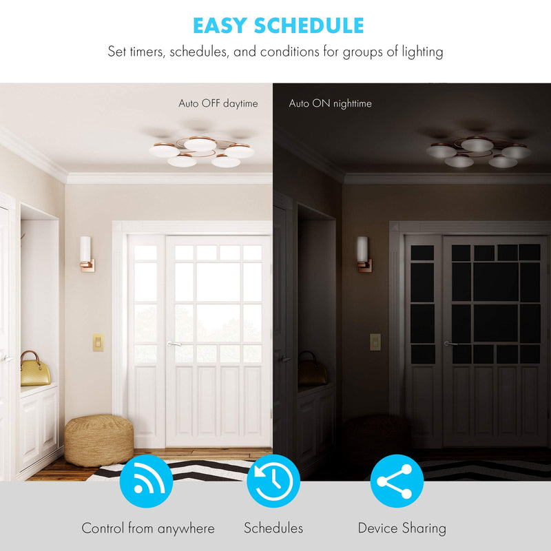 [Australia - AusPower] - TOPGREENER Smart Wi-Fi Dimmer Switch, Dim Lighting from Anywhere, in-Wall, Single Pole or 3-Way (TGWF3K Sold Separately), No Hub Required, Compatible with Alexa and Google Assistant, TGWF500D, Gold 