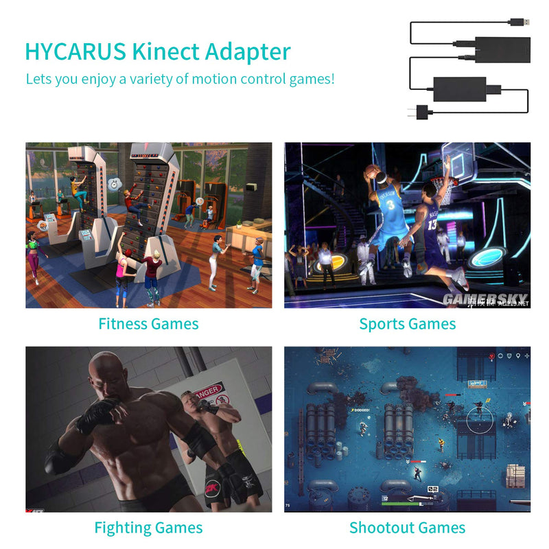 [Australia - AusPower] - Xbox Kinect Adapter Charger for Xbox One S/X Kinect 2.0 Sensor and Windows PC Interactive APP Program Development Adapter Power Supply Connect to PC Via USB 3.0 