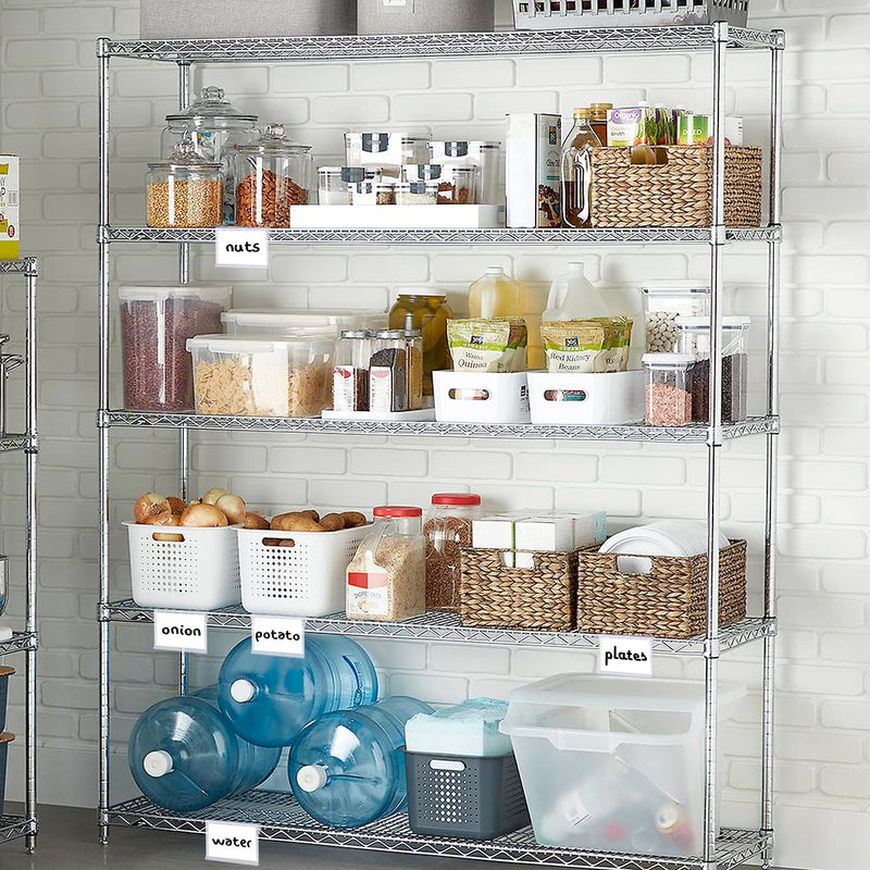 [Australia - AusPower] - 50 Pack Reusable Plastic Wire Shelf Label Holder, For Pantry Retail Merchandise Shopping Mall Store Shop Supermarket UPC Price Card Sign and Ticket Display Holder, Clip-On Design. 6cm X 4cm By NuBliss 