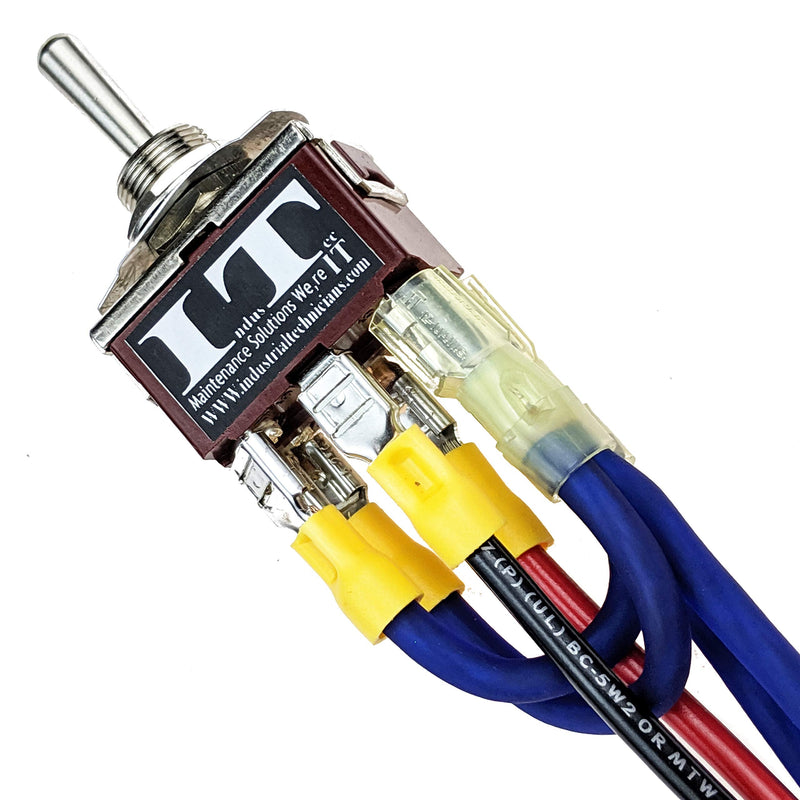 [Australia - AusPower] - IndusTec Wired DPDT 20 Amp 12 Volt (On)/Off/(On) DC Momentary Reverse Polarity 12V Toggle Switch Automatic Reset 3 Position 6 Pin Quick Plug 