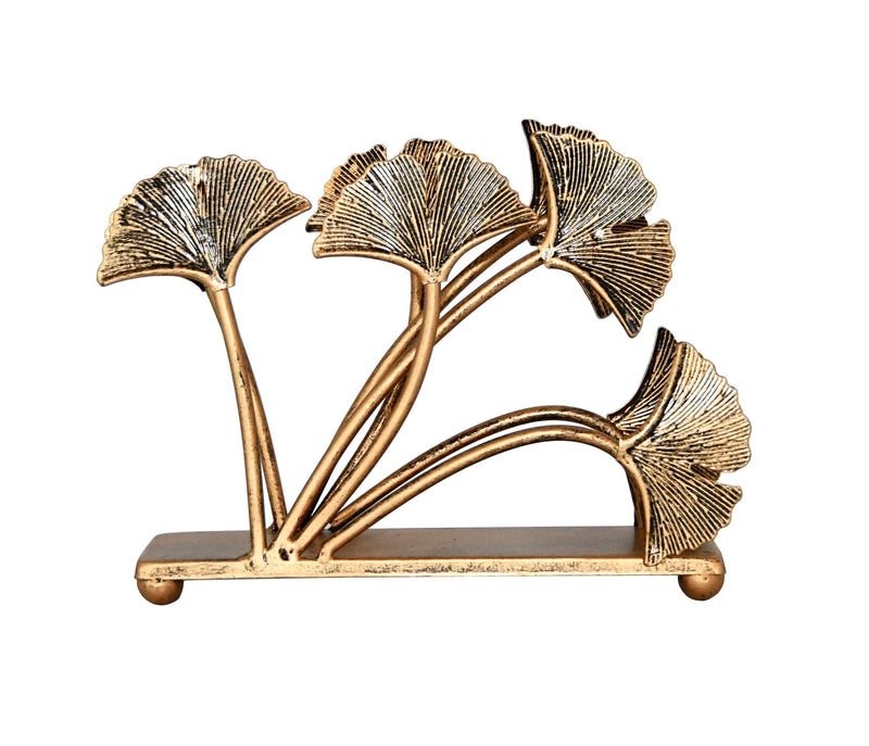 [Australia - AusPower] - OwlGift Modern Ginkgo Leaves Design Napkin Holder for Tables, Metal Paper Napkin Storage for Kitchen, Stylish Paper Towel Dispenser, Mail Letter Sorter Rack, Document File Organizer – Bronze 