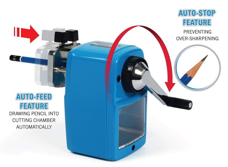 [Australia - AusPower] - Carl Angel-5 Manual Pencil Sharpener with Metal Table Mount. Quiet for The Classroom, Home & Office, Black (CUI19018) 