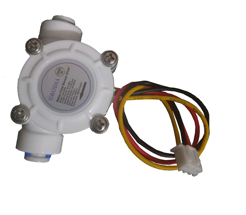 [Australia - AusPower] - GREDIA 1/4" Quick Connect Water Flow Sensor Food-Grade Switch Hall Effect Flowmeter Fluid Meter Counter 0.3-6L/min (Pack of 2） G1/4" qiuck connect 2pcs 