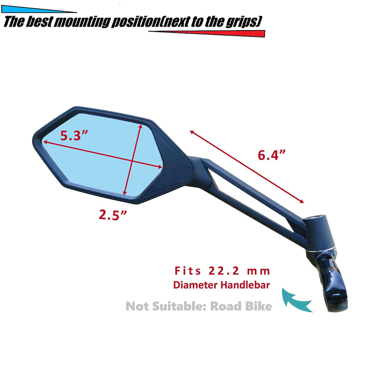 [Australia - AusPower] - MEACHOW New Scratch Resistant Glass Lens,Handlebar Bike Mirror, Adjustable Safe Rearview Mirror, Bicycle Mirror (Blue Left Side) ME-005LB 