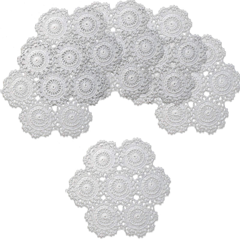 [Australia - AusPower] - Qxzvzem Doilies for Dressers and End Tables 9 Inch Small Crafts Cloth Lace Coasters Placemats Doily Crochet Cotton Round White Tablecloth 6 Pieces 