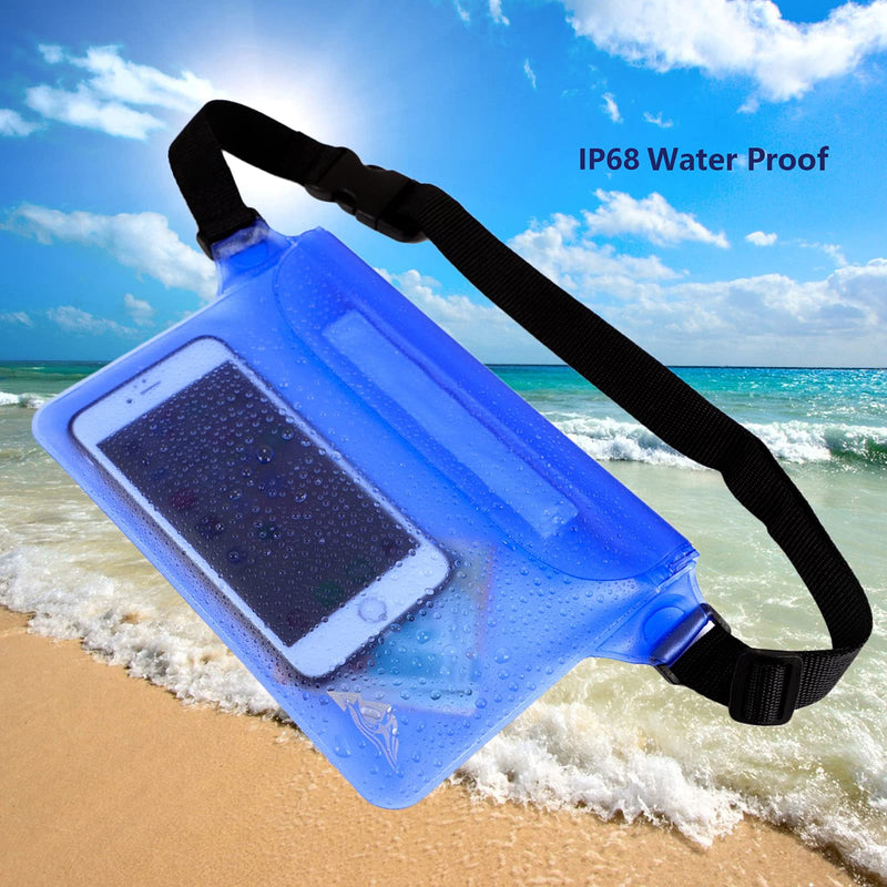 [Australia - AusPower] - HEETA 2-Pack Waterproof Pouch, Screen Touch Sensitive Waterproof Bag with Adjustable Waist Strap - Keep Your Phone and Valuables Dry - Perfect for Swimming Diving Boating Fishing Beach 