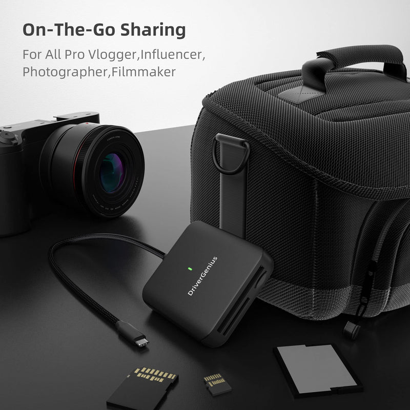 [Australia - AusPower] - DriverGenius HB081 | 3-in-1 CFast 2.0 Reader USB-C UHS-II 4.0 SD/microSD Card Reader 