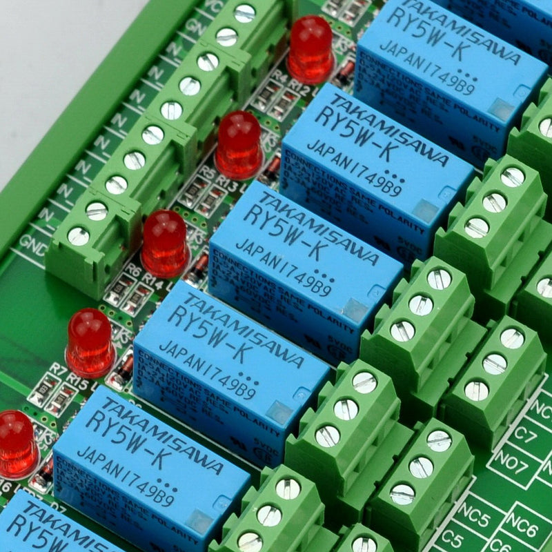 [Australia - AusPower] - Electronics-Salon DIN Rail Mount 8 DPDT Signal Relay Interface Module. (Operating Voltage: DC 5V) Operating Voltage: DC 5V 