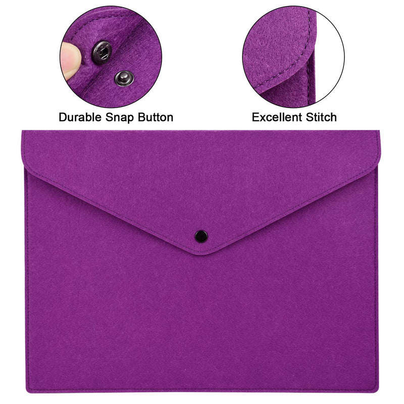 [Australia - AusPower] - File Bag, 2 Pack Felt Letter Size Paper Portfolio Case, Envelope File Document Holder Storage Pouch Organizer for Office, Business, School Supplies(Nude Pink/Purple) Nude Pink/Purple 