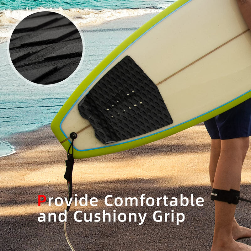 [Australia - AusPower] - Abahub 3 Piece EVA Surfboard Deck Traction Pads with Kicker for Stomp Skimboards, Surf Boards, Funboard, Fish Board, Black/Blue/Green/Gray/Orange/Pink/White/Wine Red 