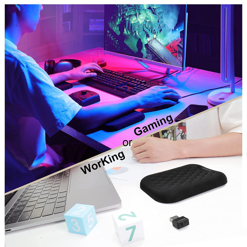 [Australia - AusPower] - VAYDEER Ergonomic Wrist Rest Pad Armrest Pad Elbow Rest Pad, Prevent Hands Becoming 'Mouse Hand' Relieve Elbow Pain Computer Armrest Arm Wrist Rest Support Mouse Pad for Desk(6.3X4.3X0.76inches Black) Medium arm rest x 1pc 