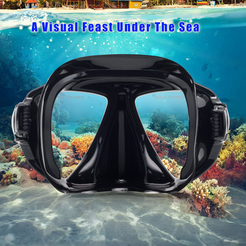 [Australia - AusPower] - Adult Snorkeling Set, Panoramic Anti-Fog Scuba Diving Mask and Dry Snorkel, Tempered Glass Swim Mask, Professional Youth Snorkel Mask Gear for Snorkeling, Swimming, Diving 