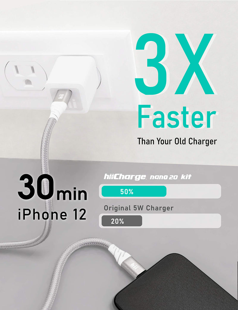 [Australia - AusPower] - iPhone Fast Charger, 20W USB C Fast Power Adapter with 4ft MFi Certified USB C to Lightning Cable, PD 3.0 Wall Charger Block for iPhone 12/12 Mini/ 12 Pro/ 12 Pro Max, Galaxy, iPad, AirPods, and More 