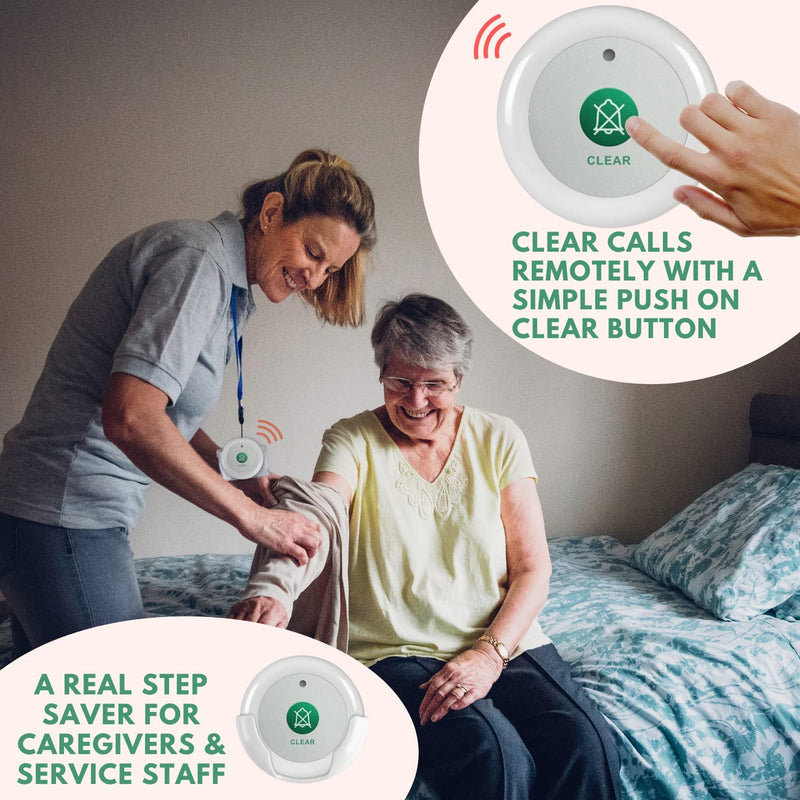 [Australia - AusPower] - SYNLETT Wireless Call Reset Button Caregiver Clear Call Button Compatible with Wireless Nurse Call System Pager Monitoring Unit CMU for Nurses Home Service Staff Office Clinic 