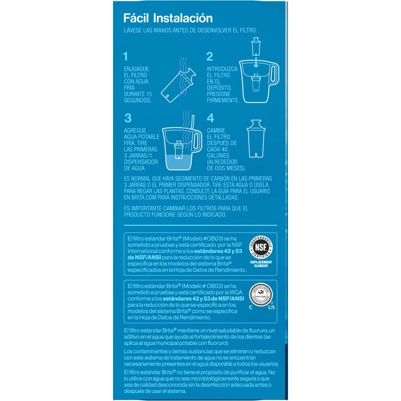 [Australia - AusPower] - Brita Standard Water Filter, Standard Replacement Filters for Pitchers and Dispensers, BPA Free, 3 Count 3 Count (Pack of 1) 