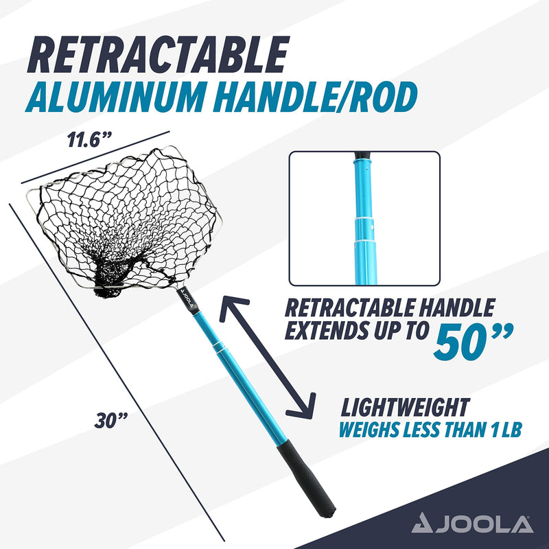 [Australia - AusPower] - JOOLA Telescoping Table Tennis Ball Pickup Net - Holds 100 Ping Pong Balls - Ping Pong Practice Net Accessory for Table Tennis Robots, Serve or Multi-Ball Training 