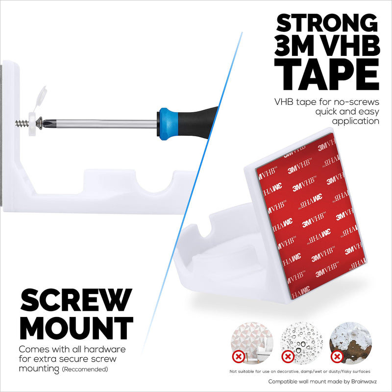[Australia - AusPower] - Wall Mount Compatible for Eufy S220 Indoor Camera (T84 10X), Adhesive Security Camera Holder Bracket, Reduce Blind Spots & Clutter, Adhesive & Screw-in Mounting - Easy to Install (White) 
