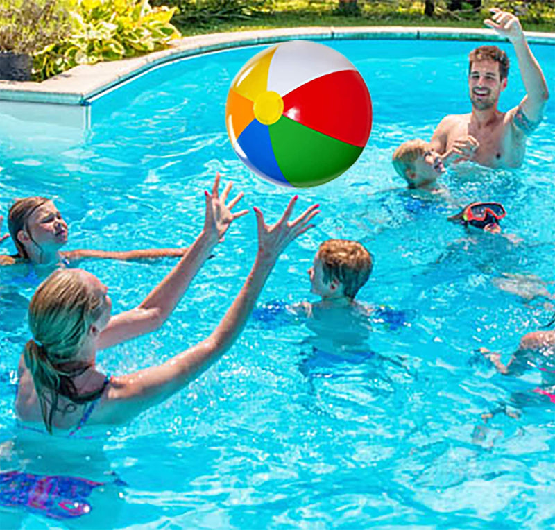 [Australia - AusPower] - Beach Balls [3 Pack] 20" Inflatable Beach Balls for Kids - Beach Toys for Kids & Toddlers, Pool Games, Summer Outdoor Activity - Classic Rainbow Color by 4E's Novelty 